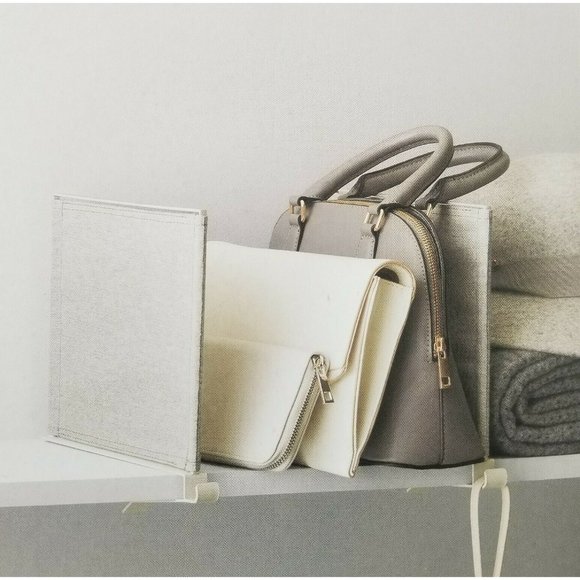 Made By Design 2 Count Slide On Shelf Dividers Off White Metal & Gray Fabric - Picture 1 of 4